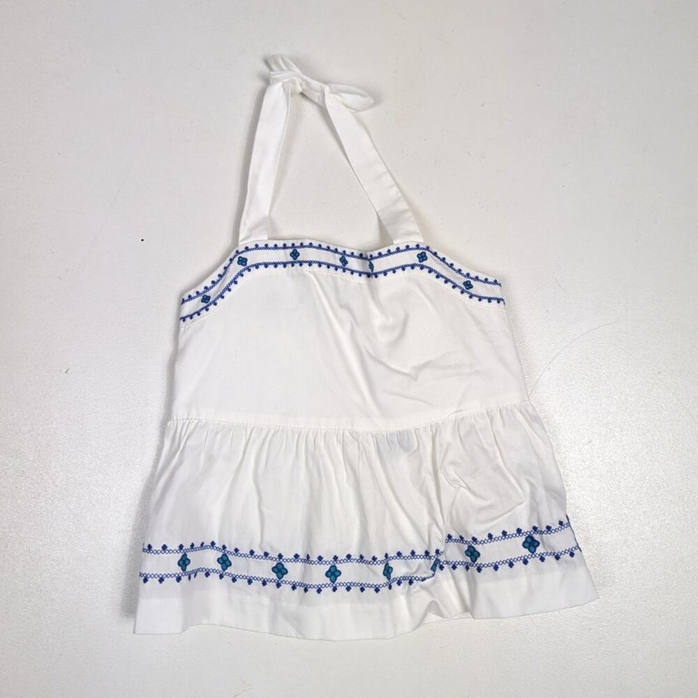 Janie And Jack Halter Tank Top Girls Sz 3 White Embroidered Classic Girly
